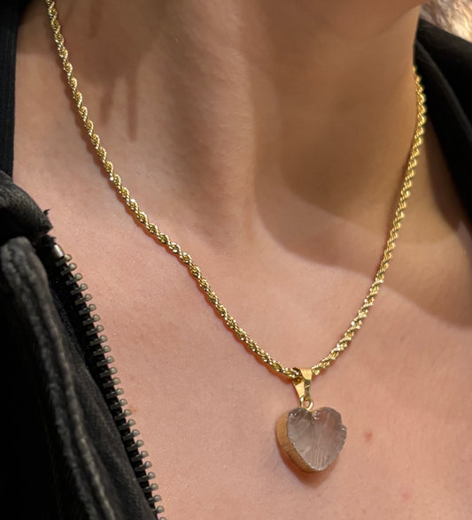 Collar Coeur Quartz