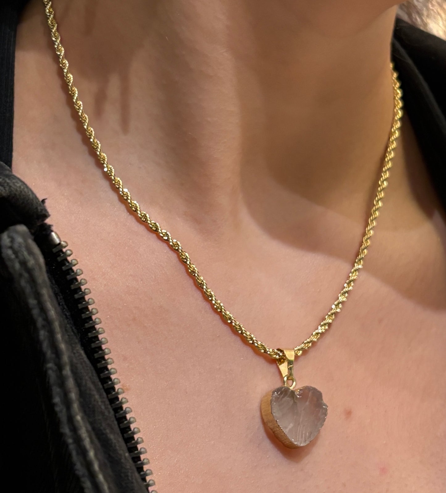 Collar Coeur Quartz